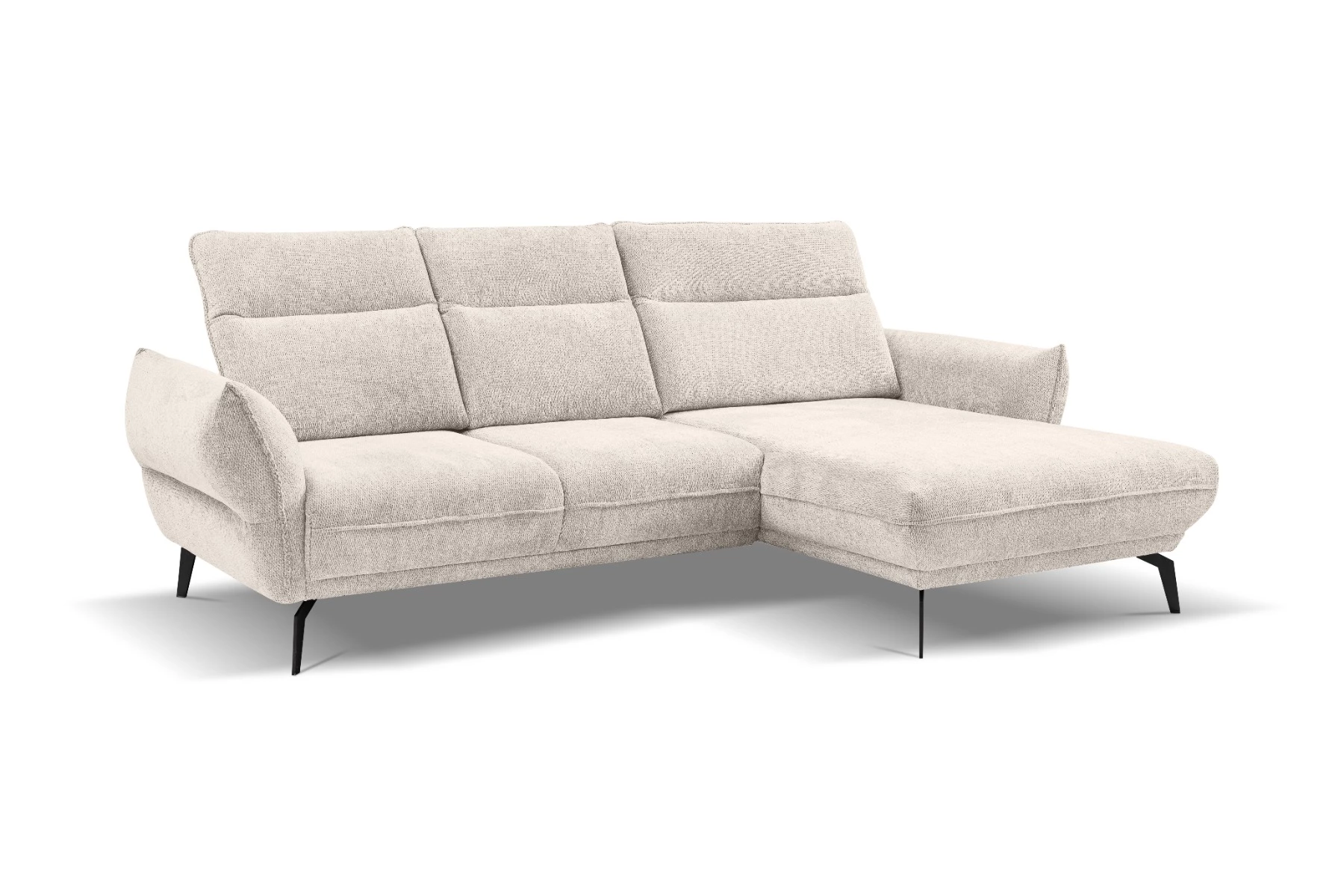Vini kutna garnitura s pomičnim naslonima 265x127x88/105 cm bež desna