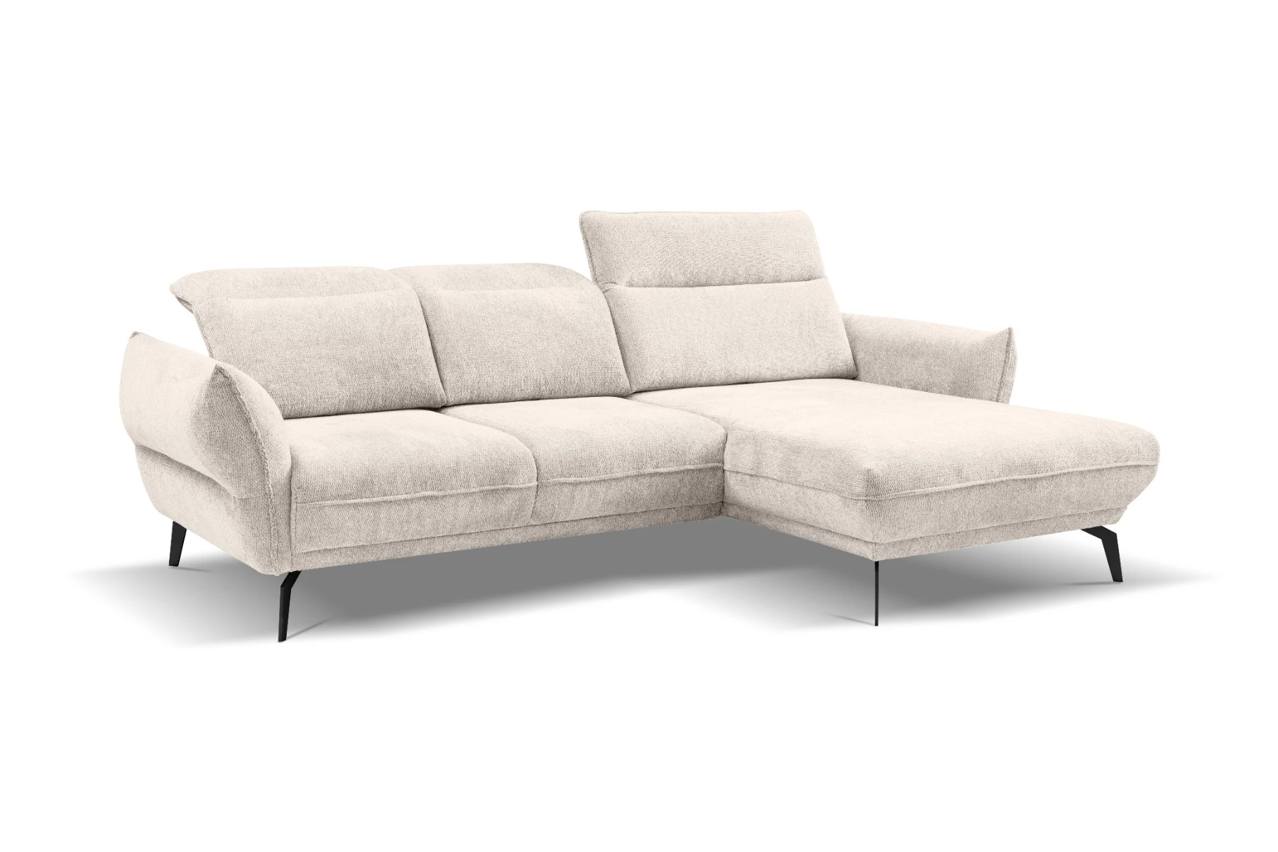 Vini kutna garnitura s pomičnim naslonima 265x127x88/105 cm bež desna