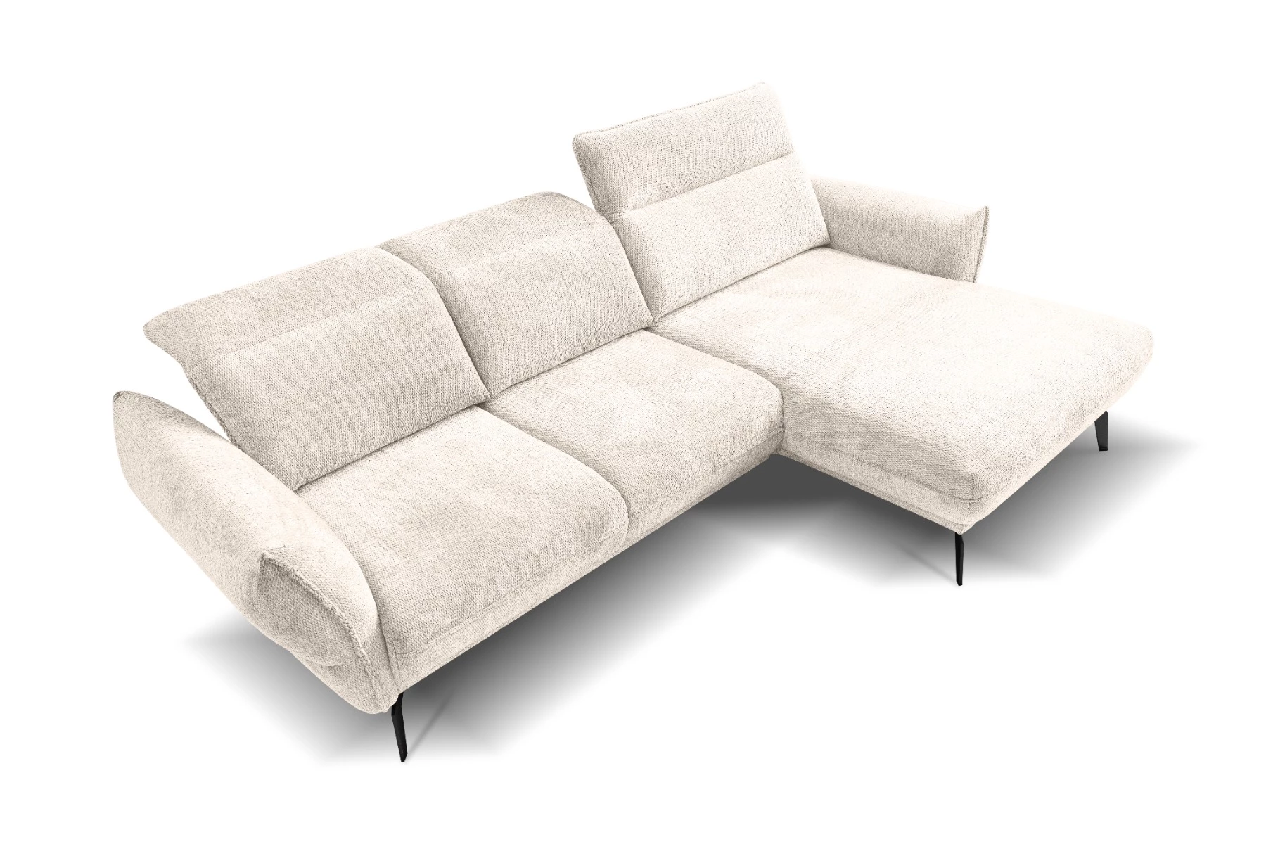 Vini kutna garnitura s pomičnim naslonima 265x127x88/105 cm bež desna