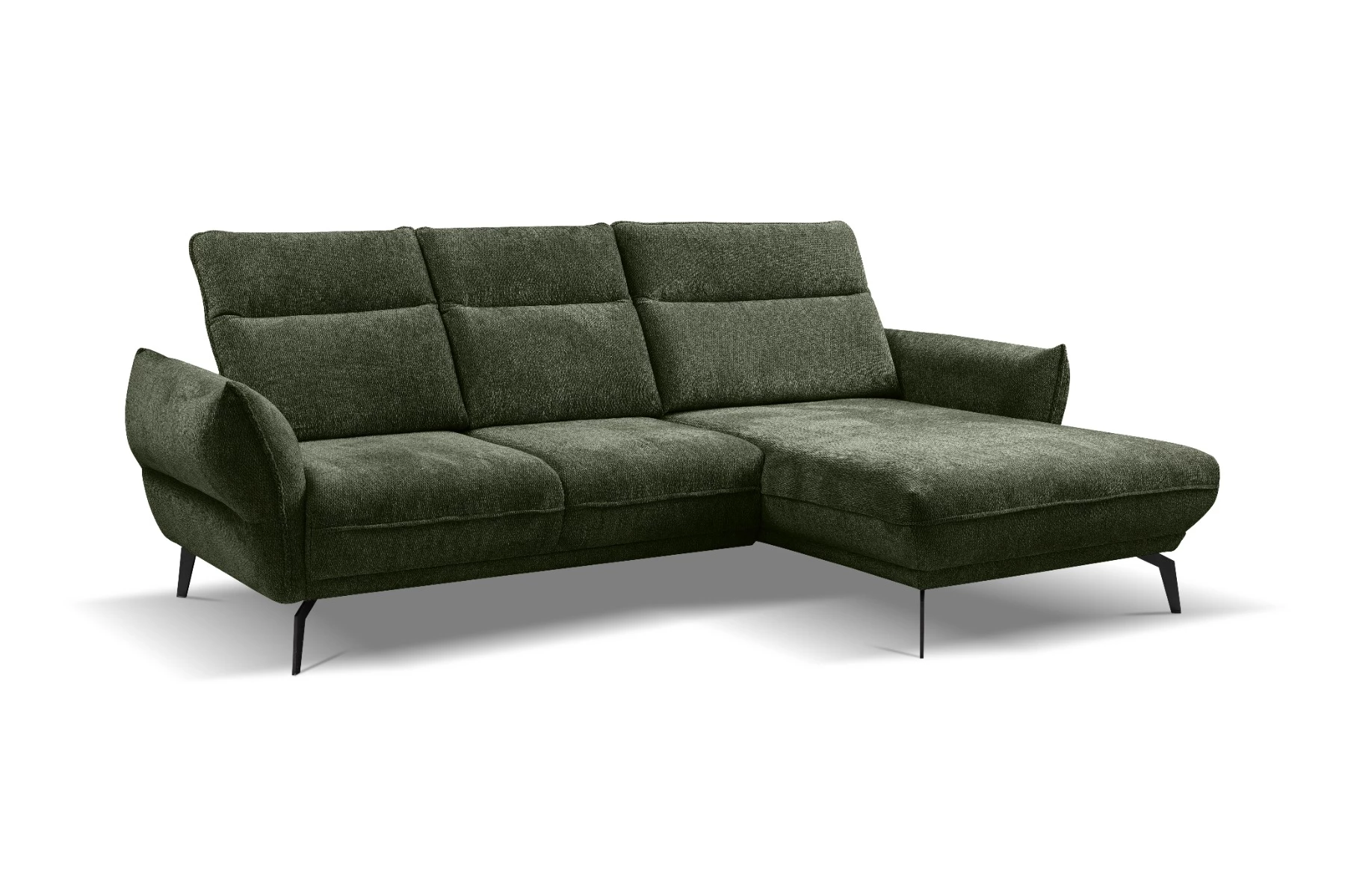 Vini ugaona garnitura sa pomičnim naslonima 265x127x88/105 cm zelena desna