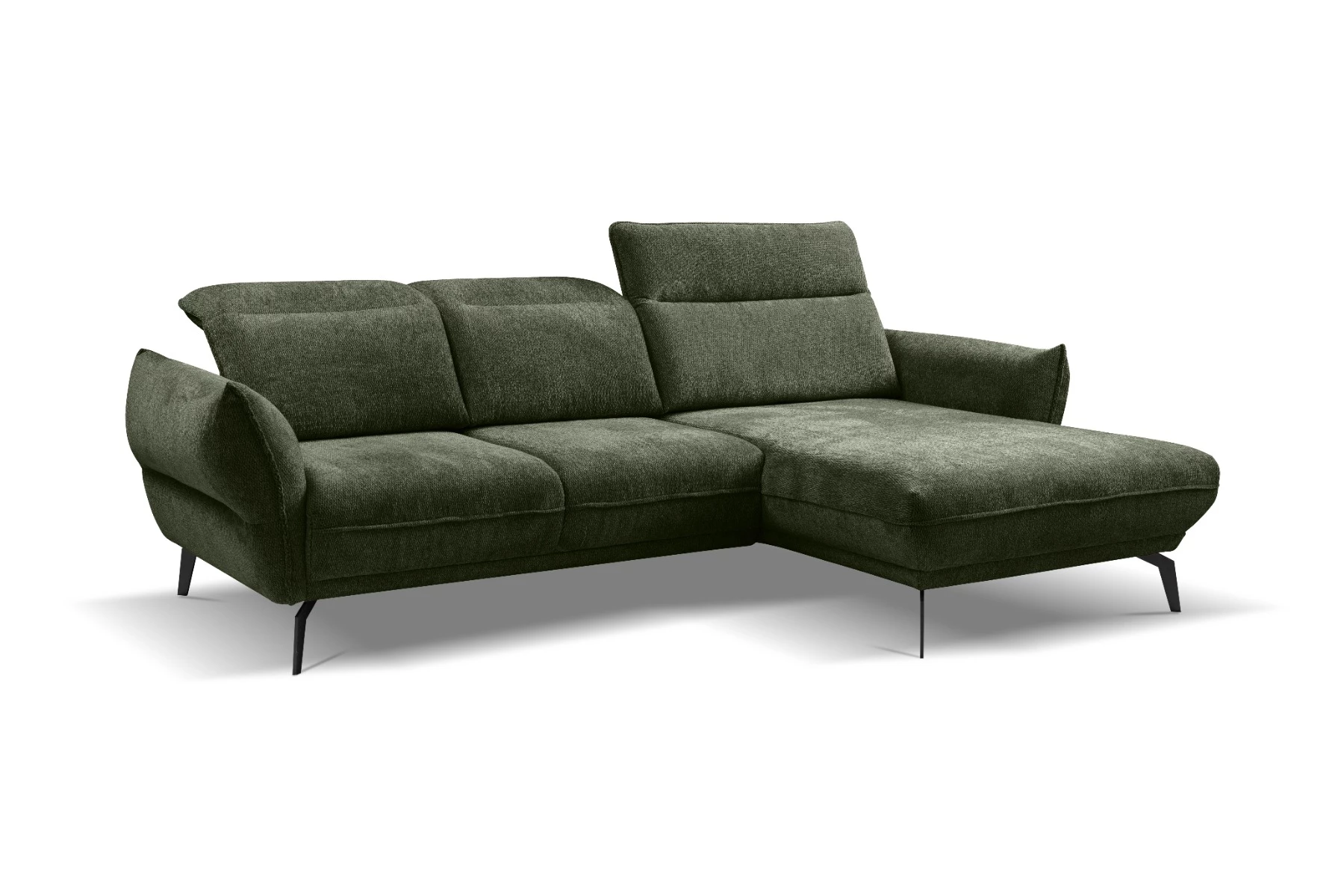 Vini ugaona garnitura sa pomičnim naslonima 265x127x88/105 cm zelena desna