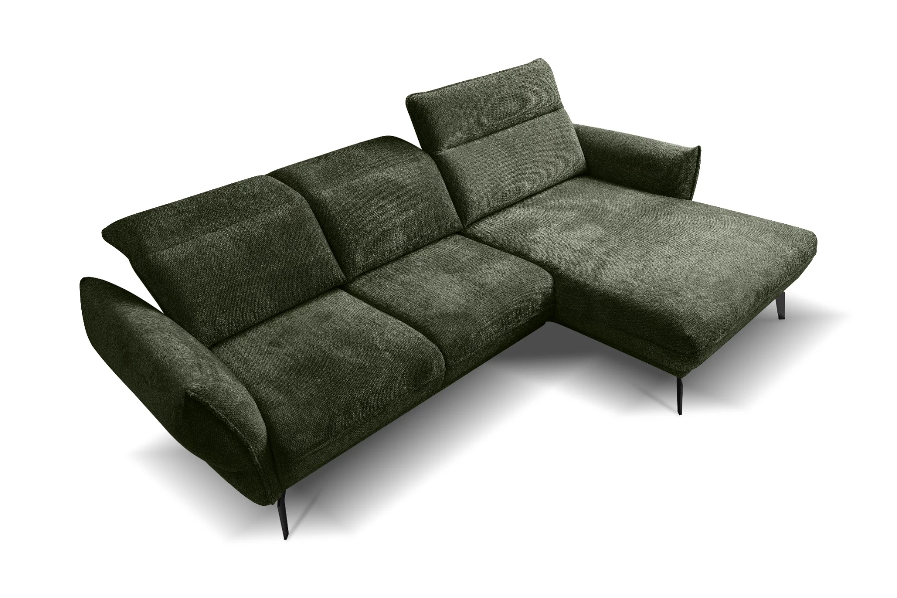 Vini ugaona garnitura sa pomičnim naslonima 265x127x88/105 cm zelena desna