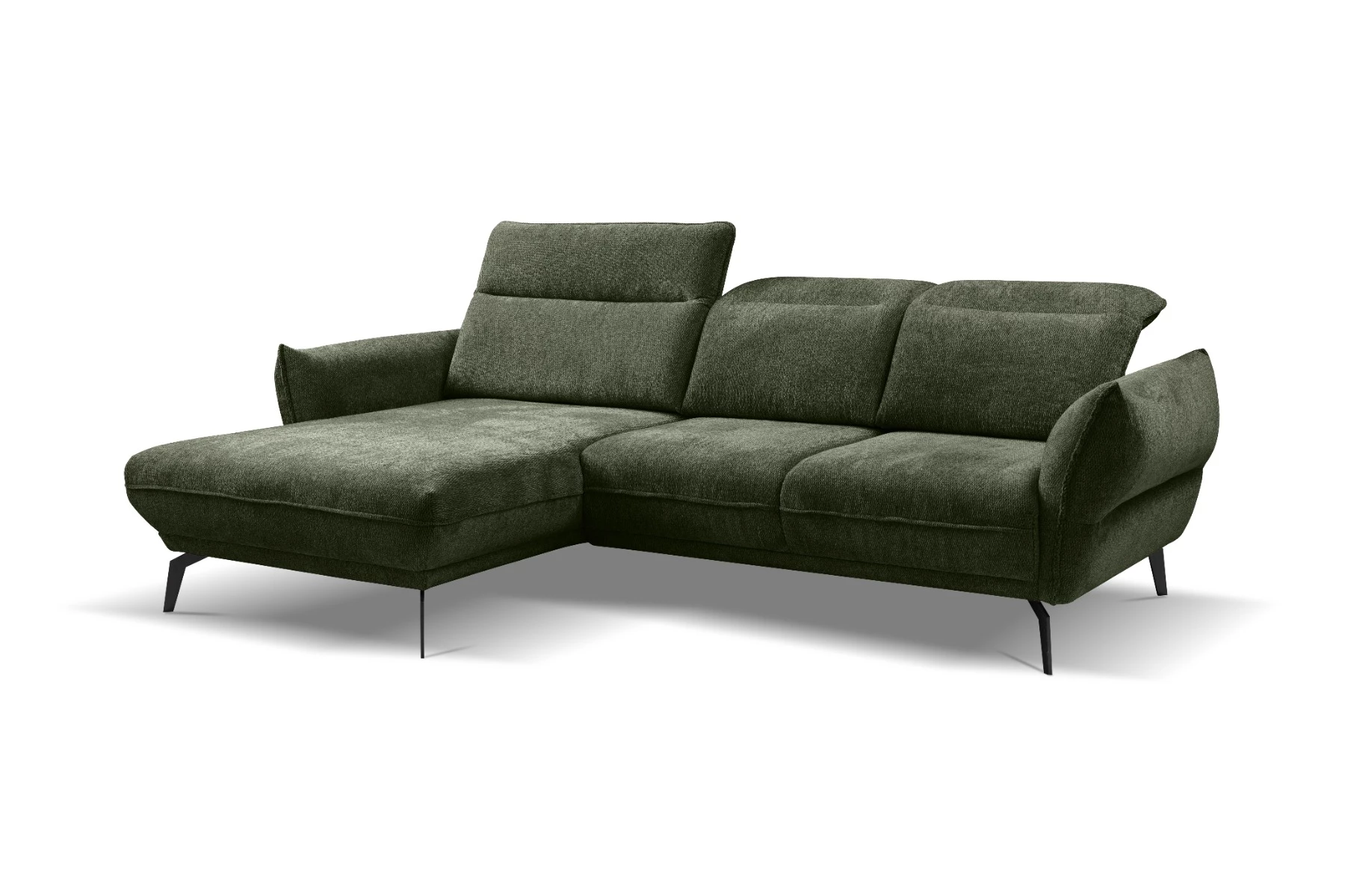 Vini ugaona garnitura sa pomičnim naslonima 265x127x88/105 cm zelena leva