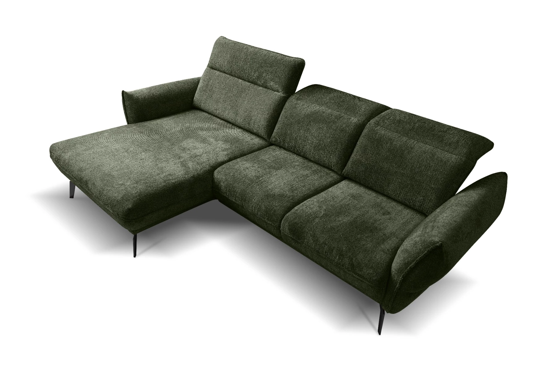 Vini ugaona garnitura sa pomičnim naslonima 265x127x88/105 cm zelena leva