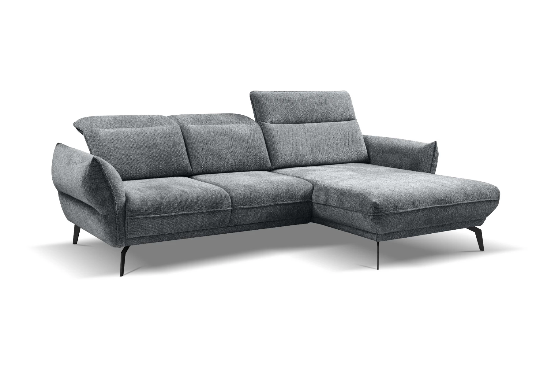 Vini ugaona garnitura sa pomičnim naslonima 265x127x88/105 cm siva desna