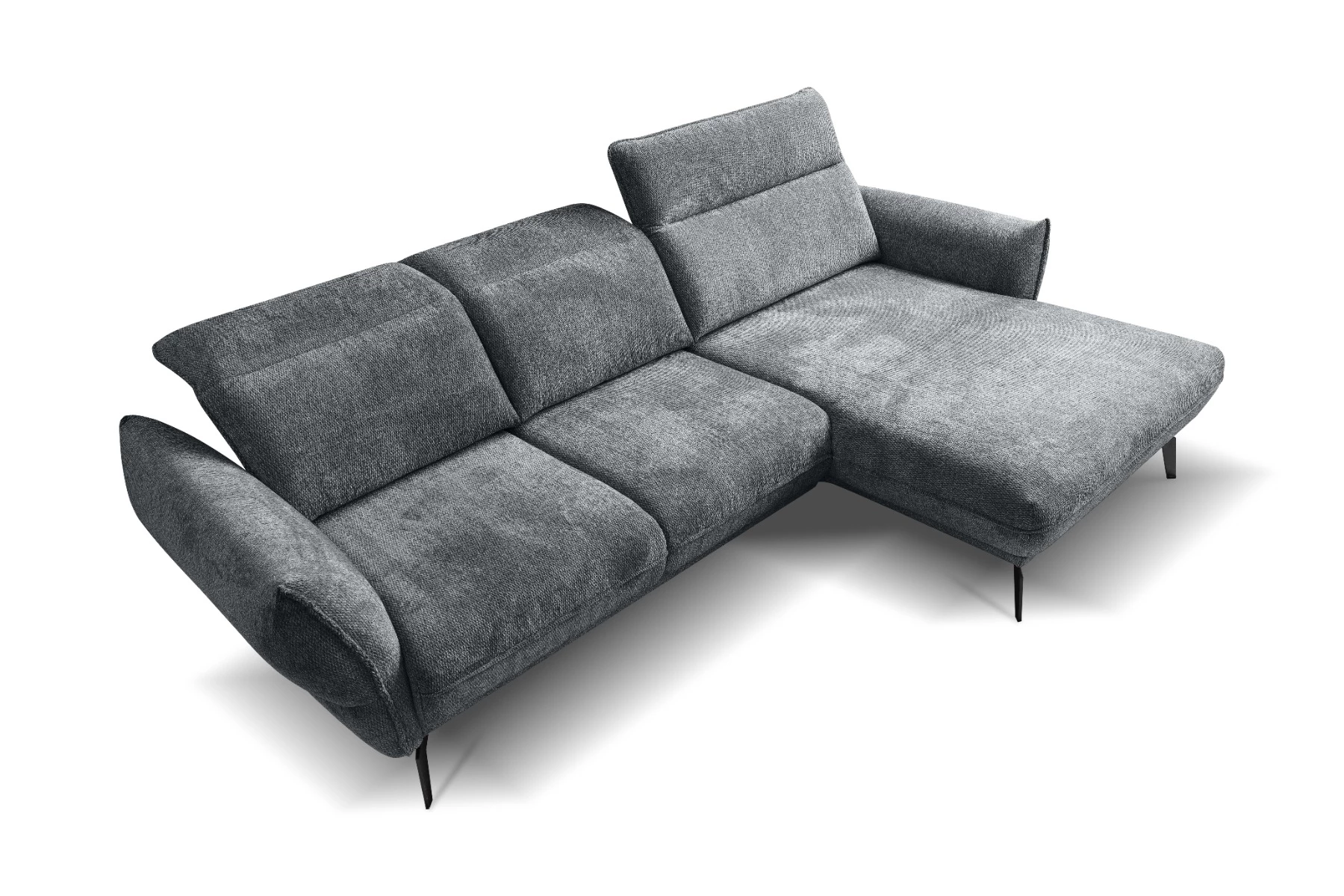 Vini ugaona garnitura sa pomičnim naslonima 265x127x88/105 cm siva desna