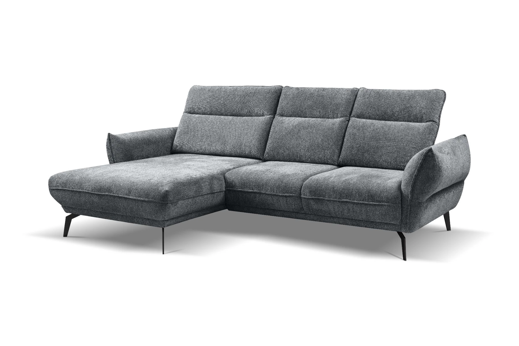 Vini ugaona garnitura sa pomičnim naslonima 265x127x88/105 cm siva leva