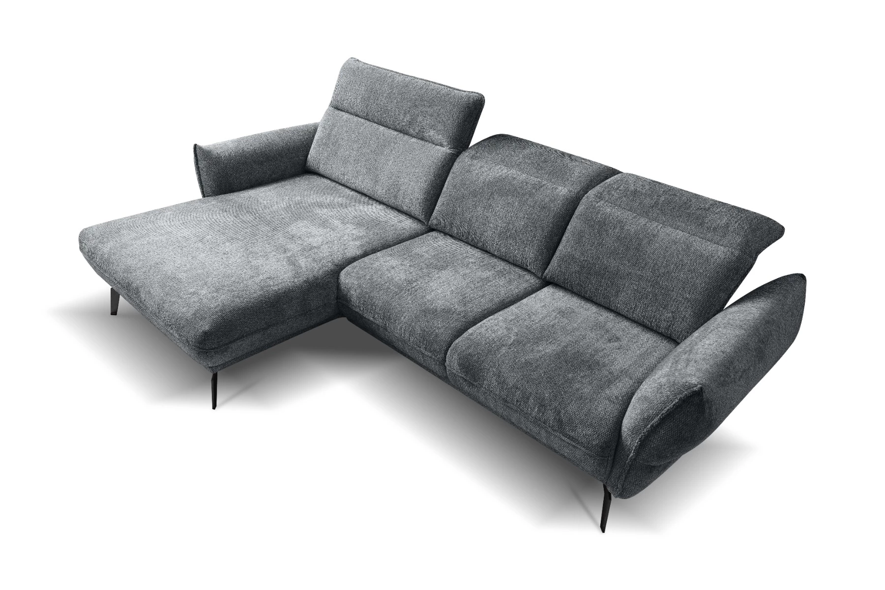 Vini ugaona garnitura sa pomičnim naslonima 265x127x88/105 cm siva leva