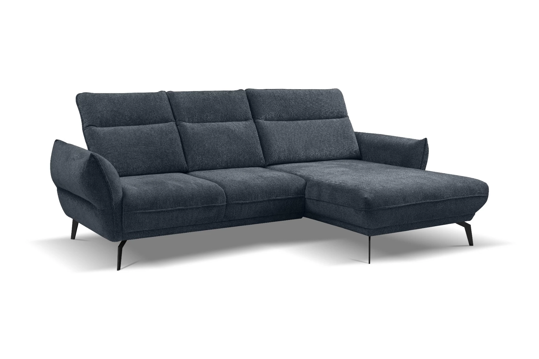 Vini kutna garnitura s pomičnim naslonima 265x127x88/105 cm tamno siva desna