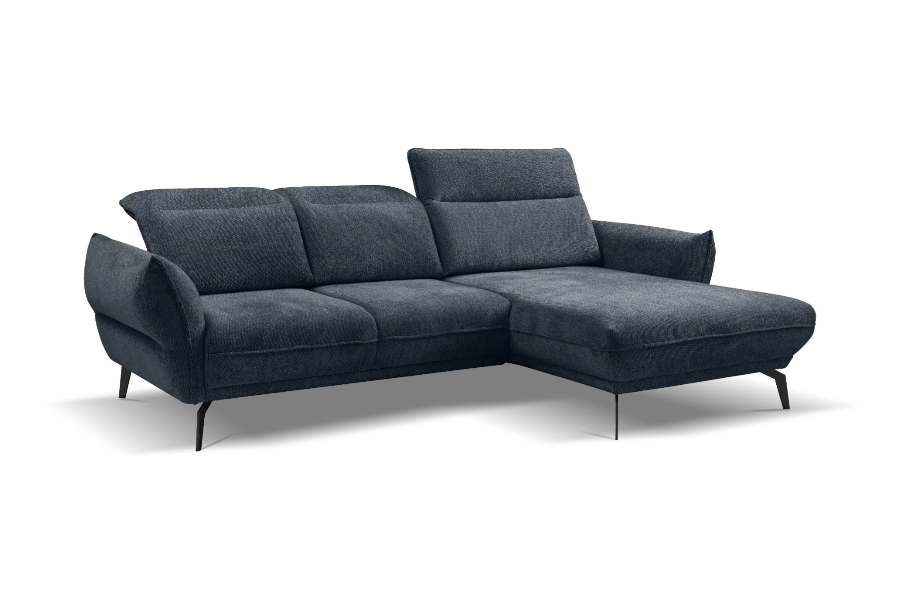 Vini kutna garnitura s pomičnim naslonima 265x127x88/105 cm tamno siva desna