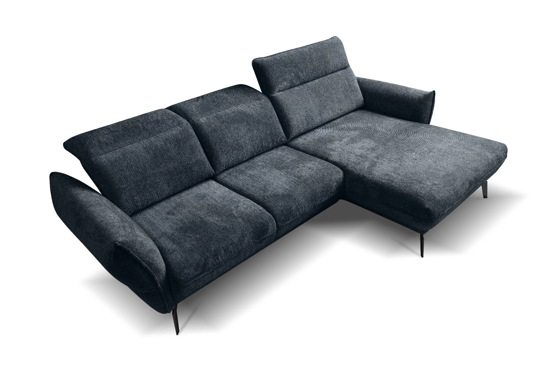 Vini kutna garnitura s pomičnim naslonima 265x127x88/105 cm tamno siva desna