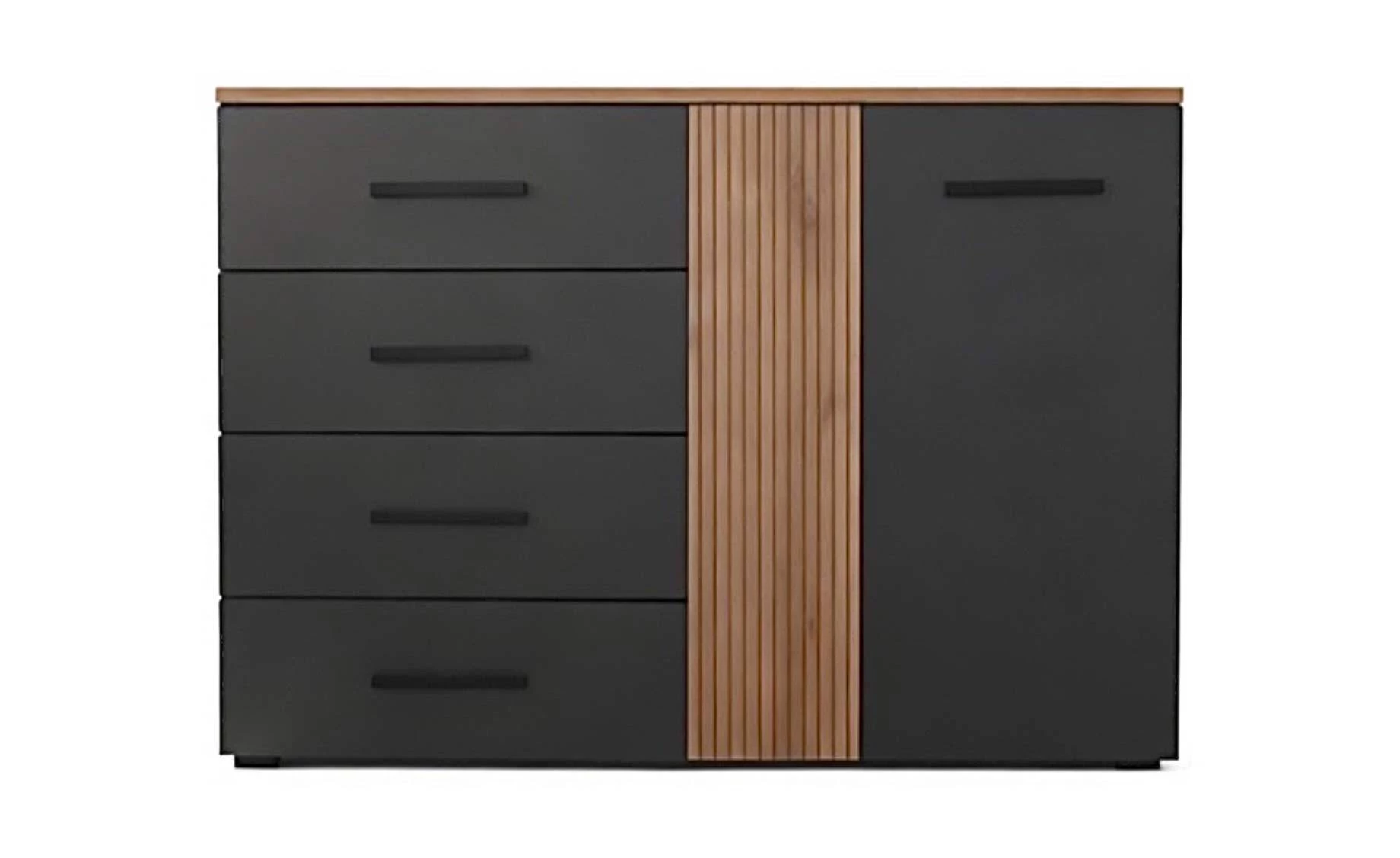 Linea komoda 120x40x84 cm antracit/natur