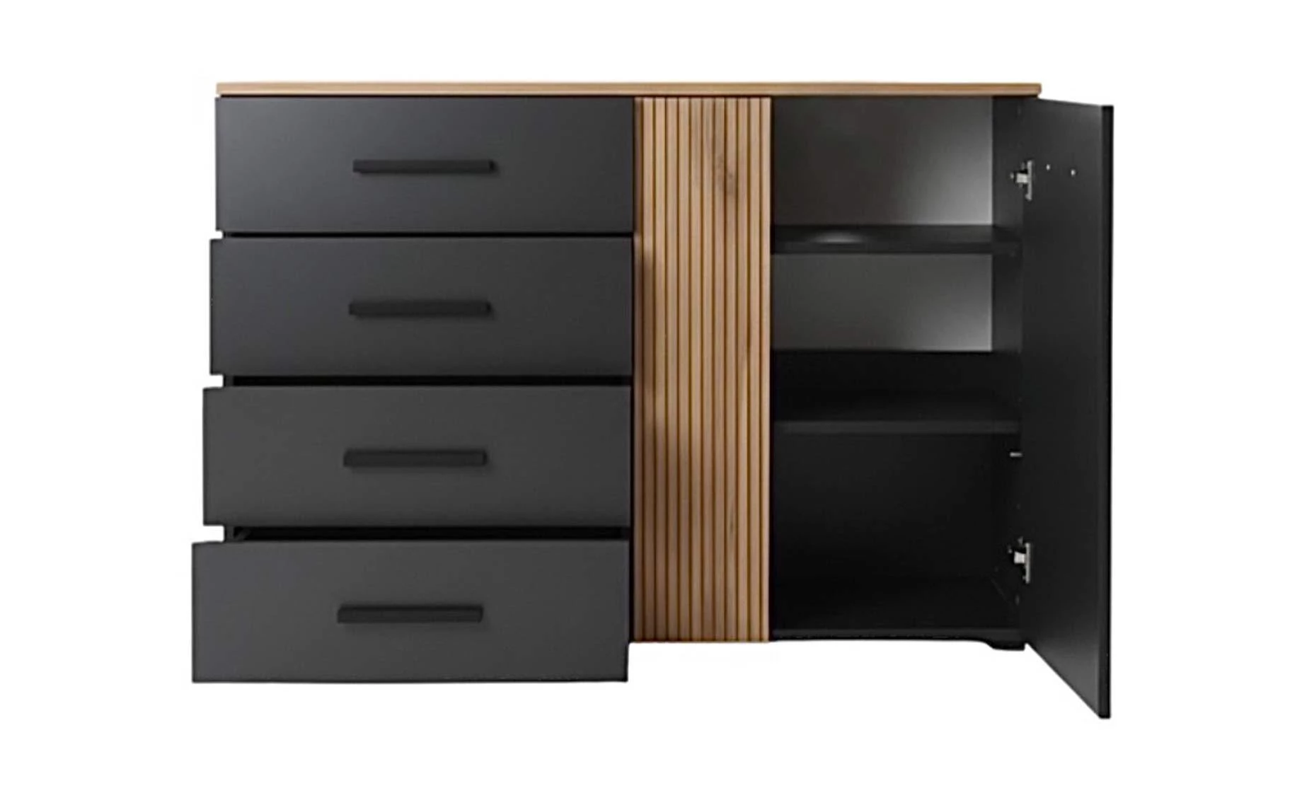 Linea komoda 120x40x84 cm antracit/natur