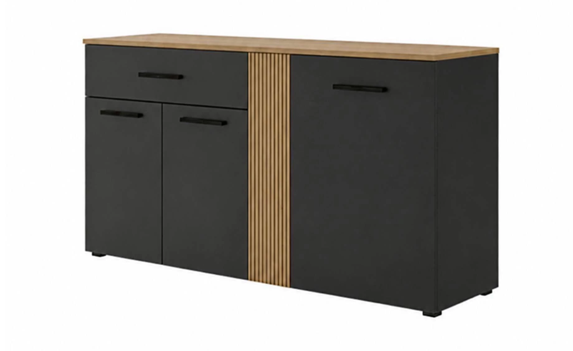 Linea komoda 160x40x84 cm antracit/natur