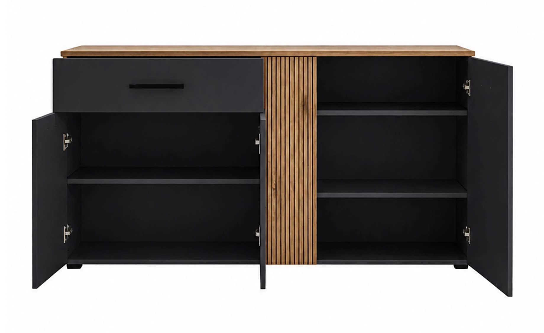 Linea komoda 160x40x84 cm antracit/natur