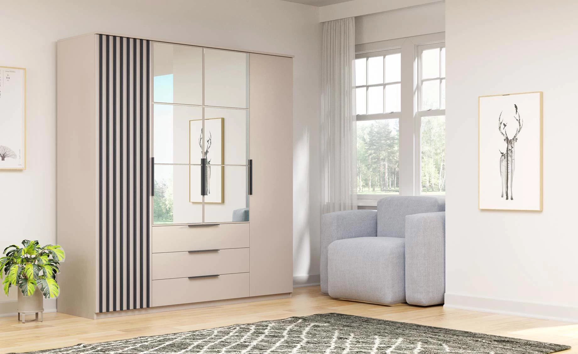 Torino garderober 200x61x215 cm kašmir