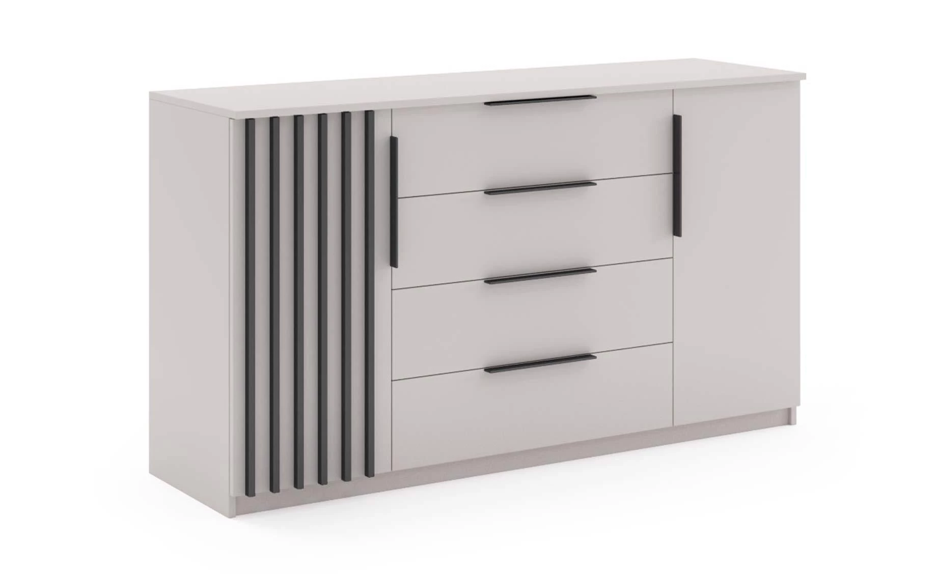 Torino III komoda 160x48x89 cm kašmir/crna