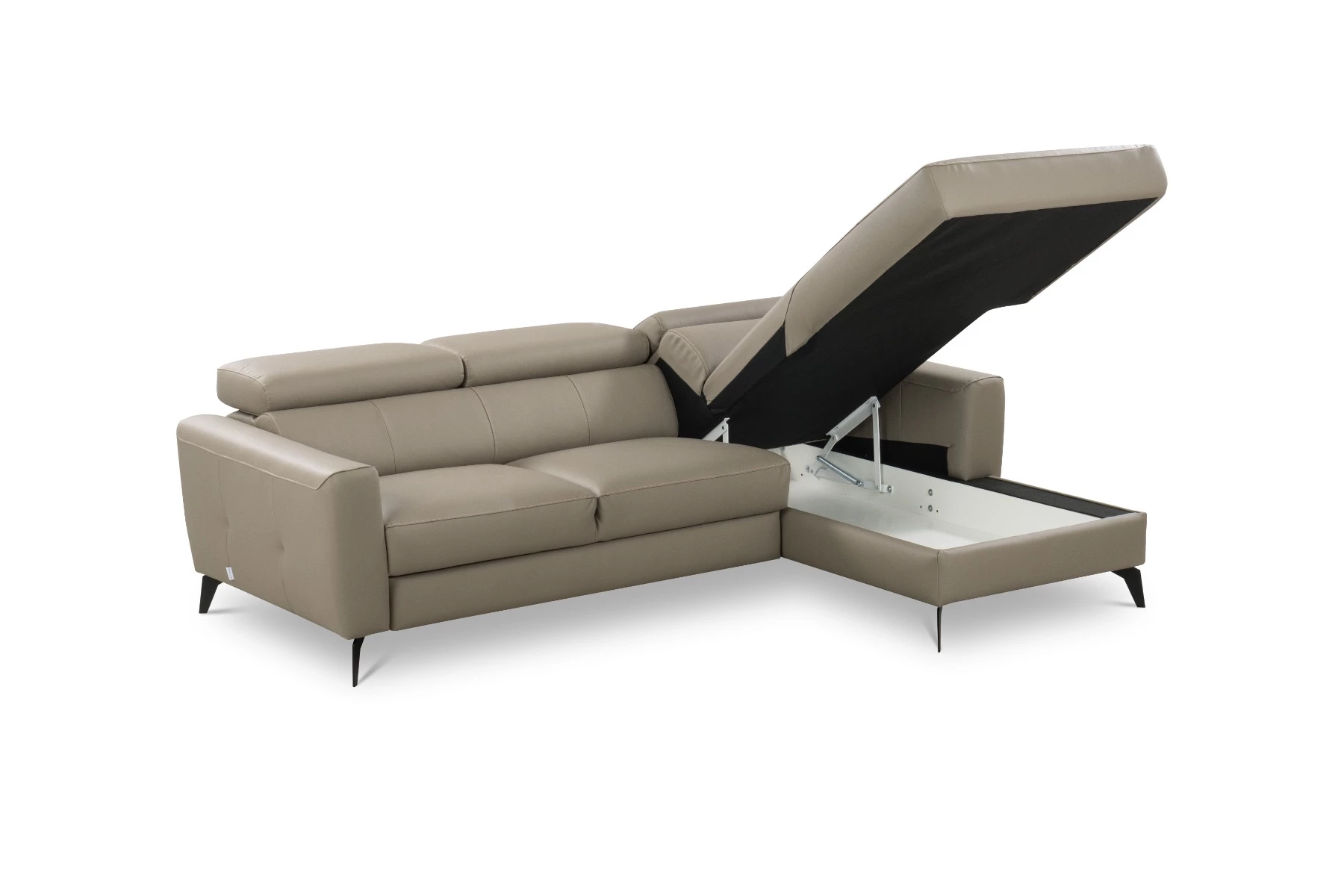 Bono ugaona garnitura sa ležajem i prostorom za odlaganje 235x179x73/97 cm taupe desna