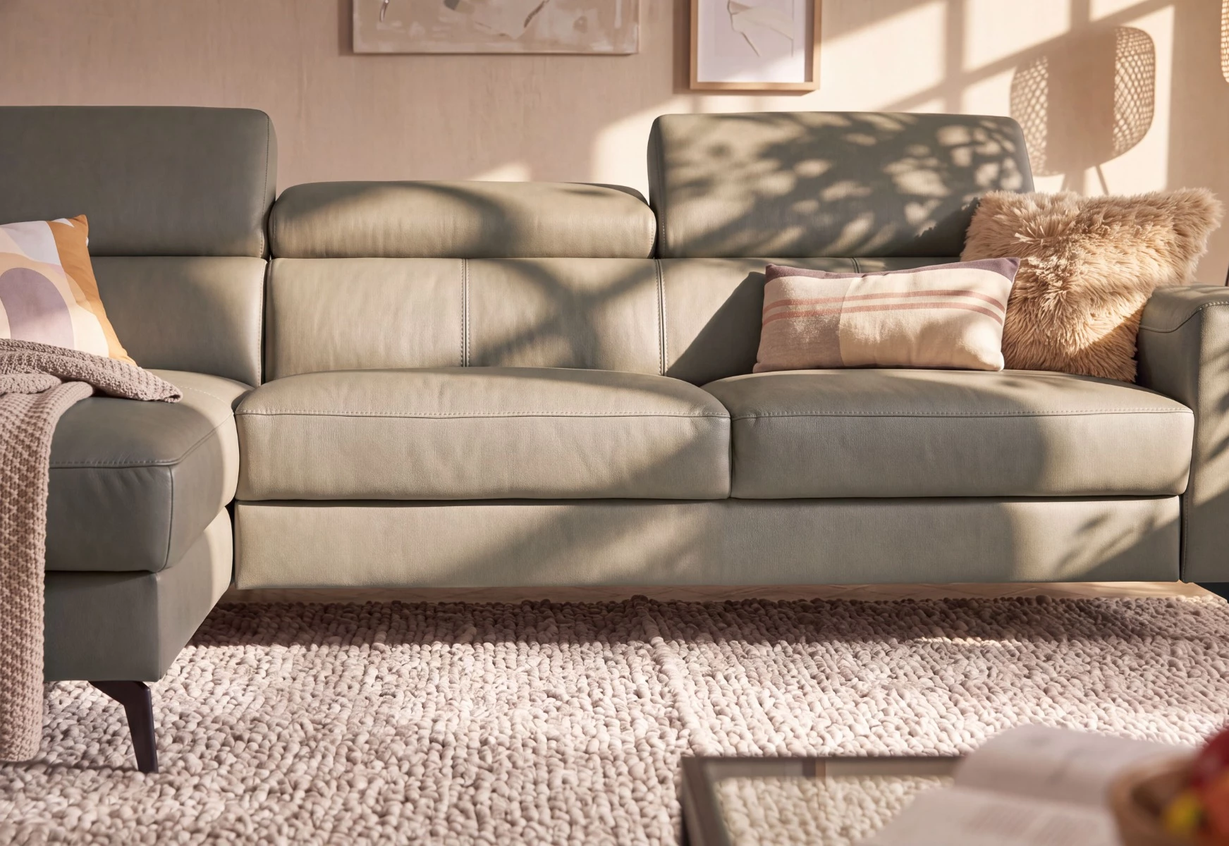 Bono ugaona garnitura sa ležajem i prostorom za odlaganje 235x179x73/97 cm taupe leva