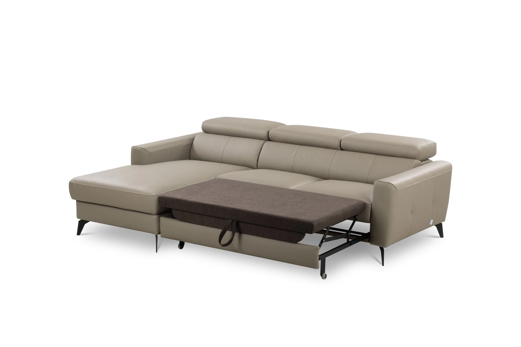 Bono ugaona garnitura sa ležajem i prostorom za odlaganje 235x179x73/97 cm taupe leva