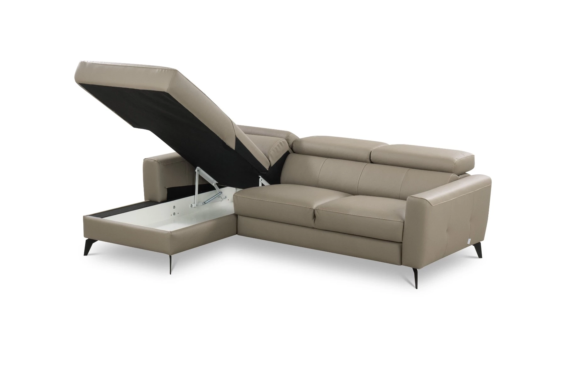 Bono ugaona garnitura sa ležajem i prostorom za odlaganje 235x179x73/97 cm taupe leva