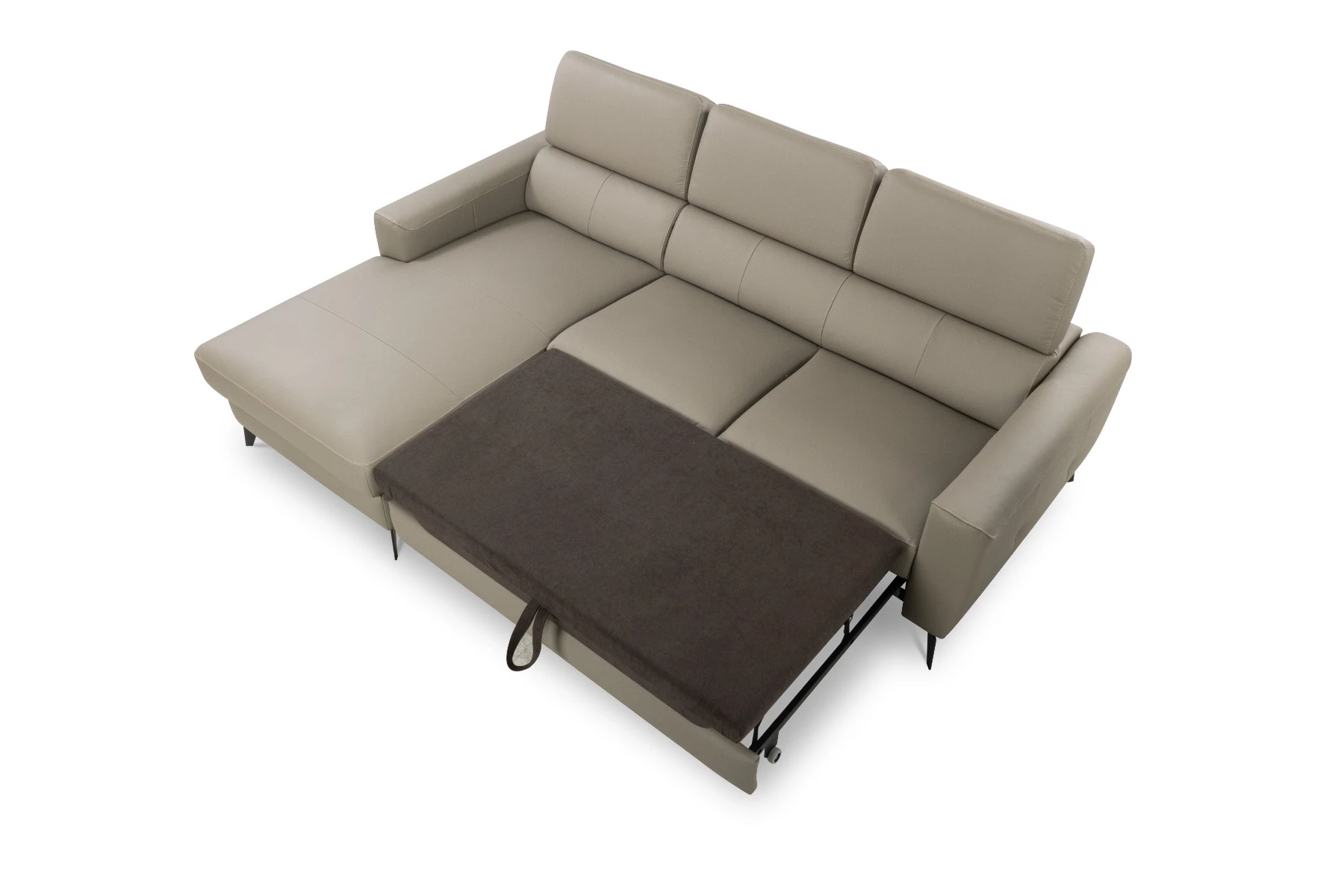 Bono ugaona garnitura sa ležajem i prostorom za odlaganje 235x179x73/97 cm taupe leva