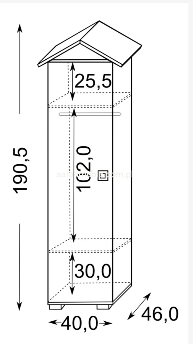 Bb04 ormar 1vrata 47,5x46x190,5 belo/rozi