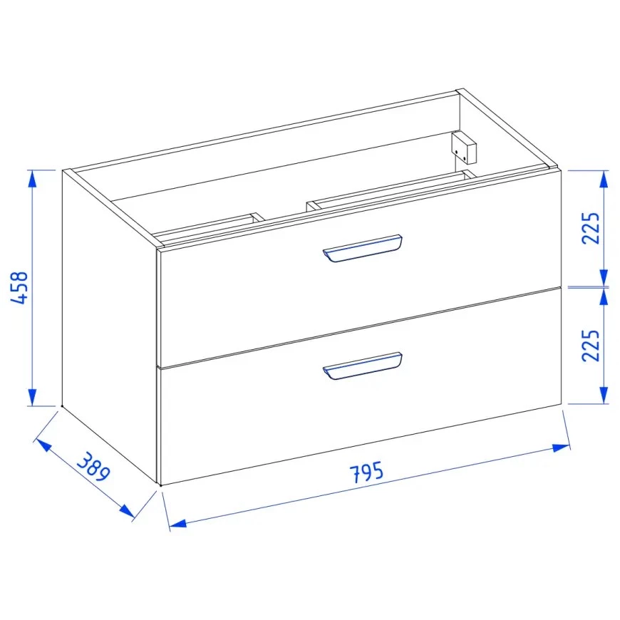Nova 80 viseci ormaric za umivaonik 79,5x39x45,8 cm beli