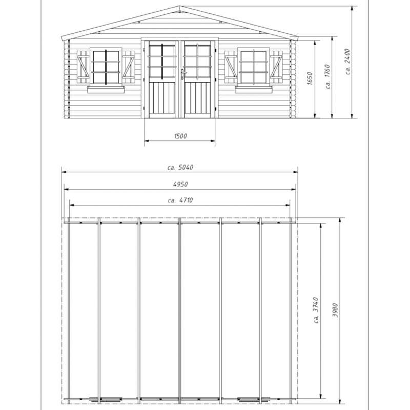 Kucica za alat 4,0x5,0x2,5 m